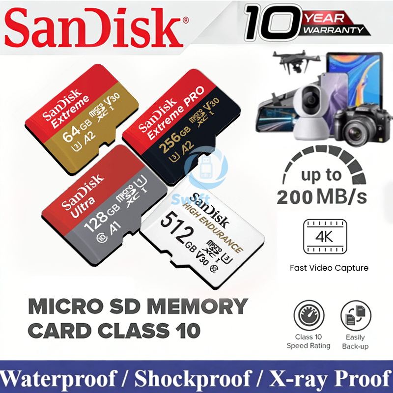 Sandisk Ultra-Extreme-Extreme Pro micro SDcard 32GB/64GB/128GB/256GB/512GB/1TB เมมโมรี่การ์ด
