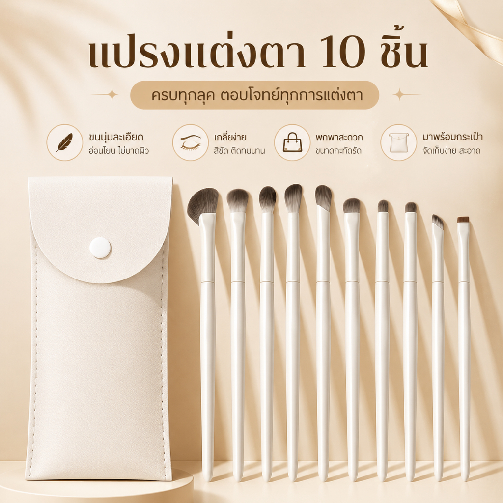 7/10/13 ชุดแปรงแต่งหน้ามืออาชีพพร้อมกระเป๋าจัดเก็บ ตอบโจทย์ทุกความต้องการในการแต่งหน้าของคุณ มีจำหน่ายเป็นแพ็คแปรง