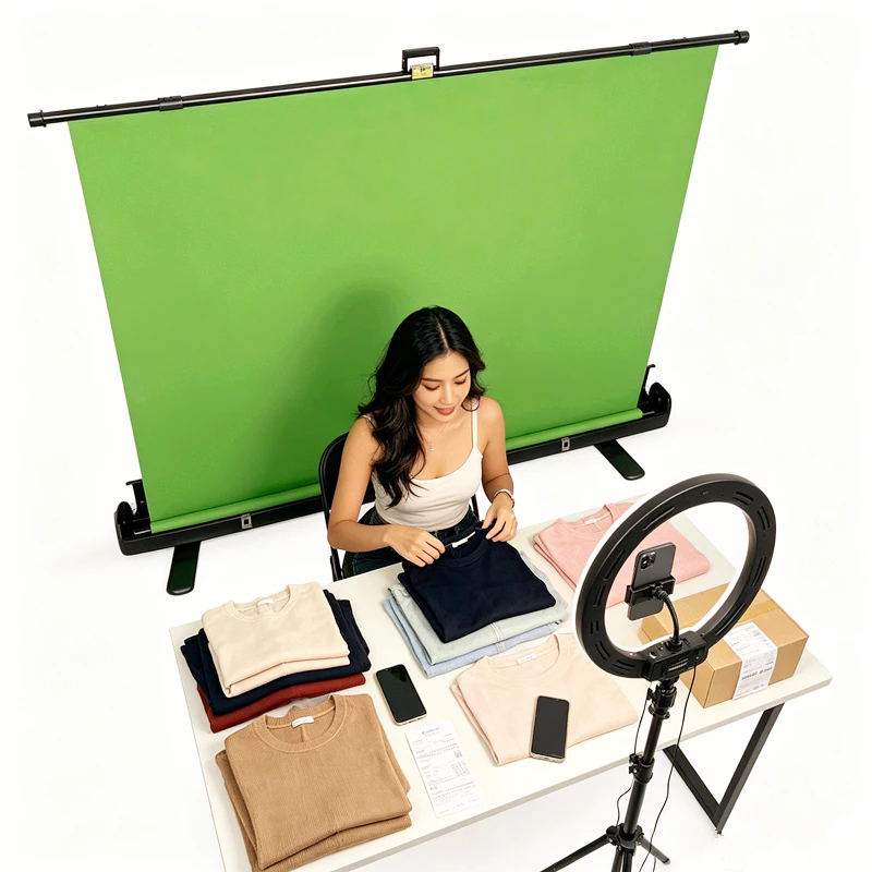 ฉากหลัง ROLL UP GREEN SCREEN 150x200cm ฉากถ่ายรูป