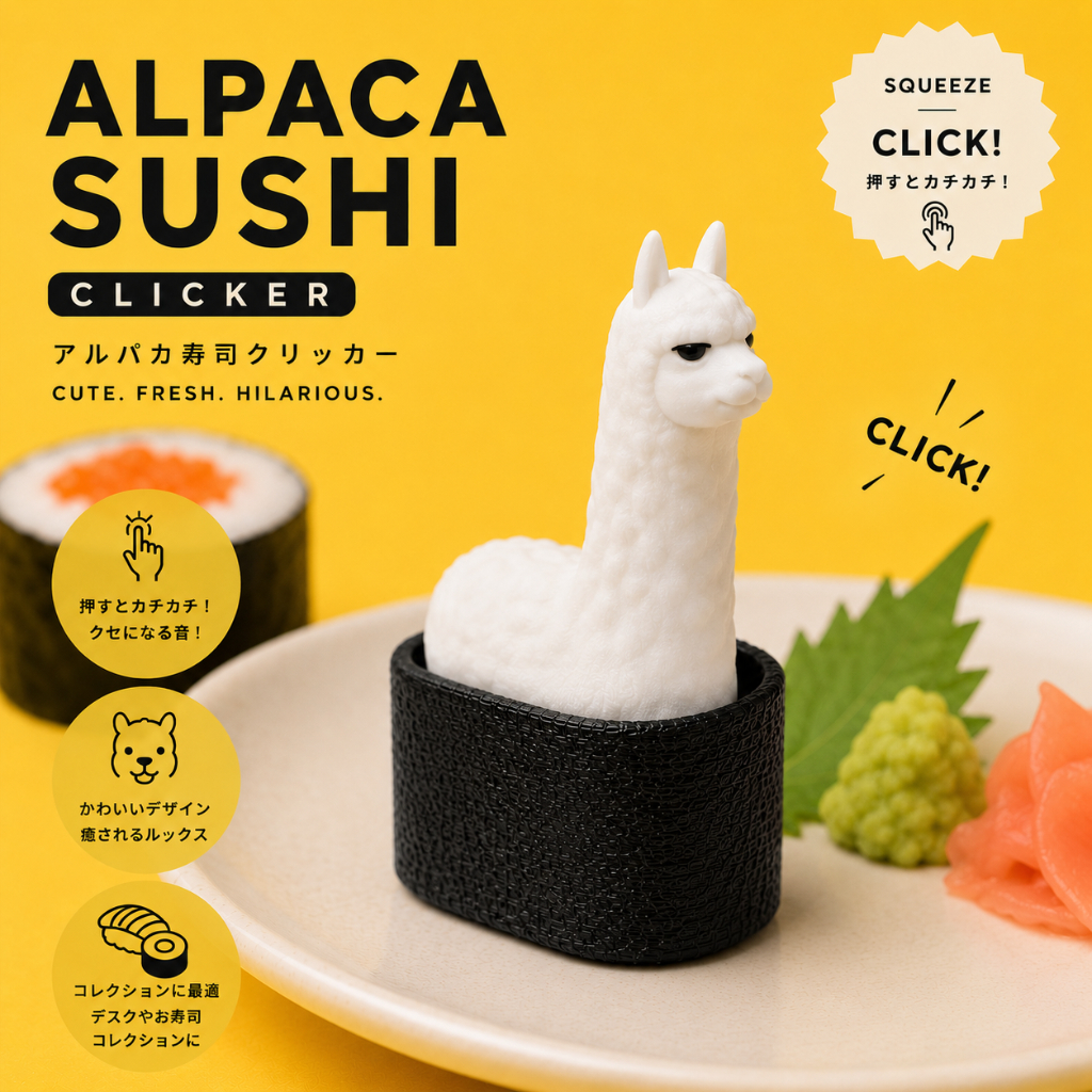 Duke Dick Alpaca Sushi Clicker อัลปาก้าซูชิคลิกเกอร์ กดคลายเครียด ของเล่นวางโต๊ะ ของขวัญน่ารัก