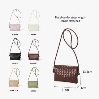 NAWOELITE Macarons Bag กระเป๋าสะพายไหล่สานขนาดเล็กกระเป๋าสะพายข้างใส่มือถือ กระเป๋าสะพายข้างผู้หญิง