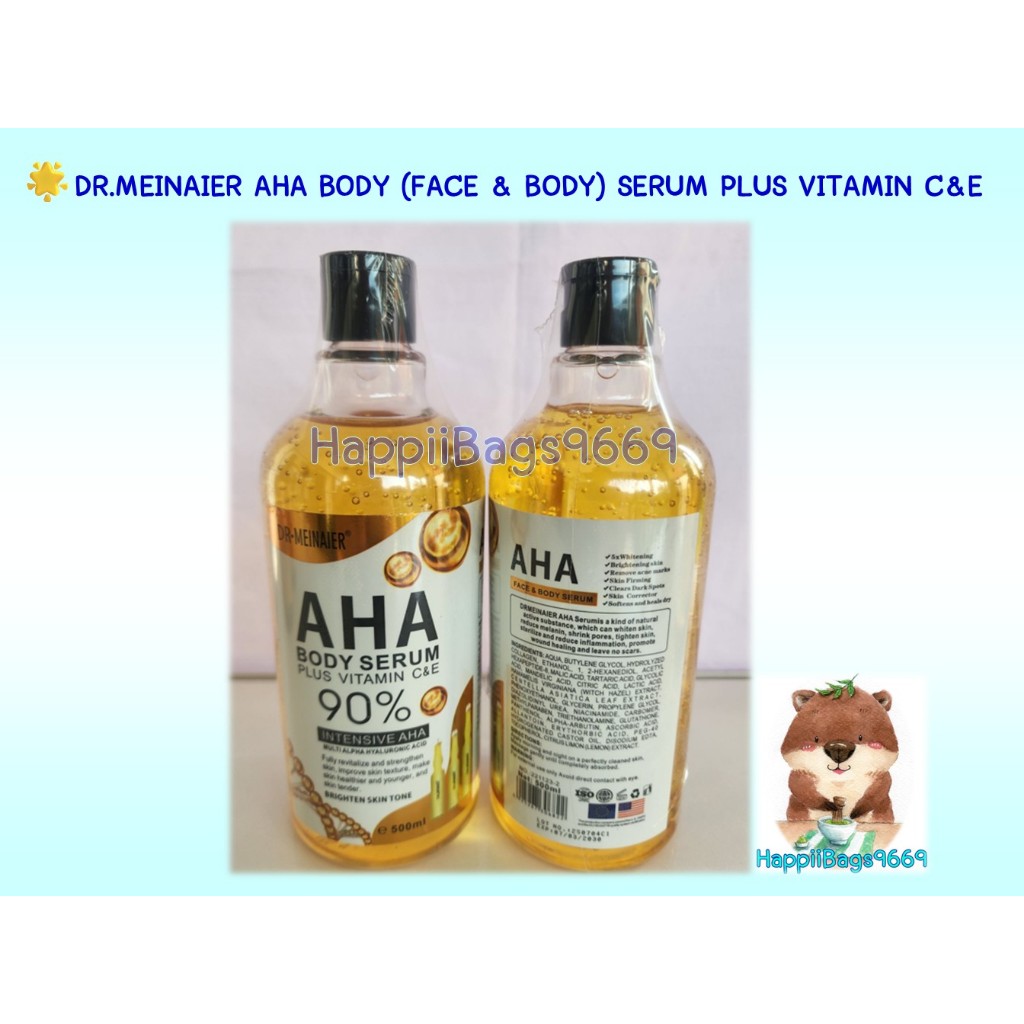 🌟DR.MEINAIER AHA BODY (FACE & BODY) SERUM PLUS VITAMIN C&E (90% Intensive AHA) 500ml (ของแท้)