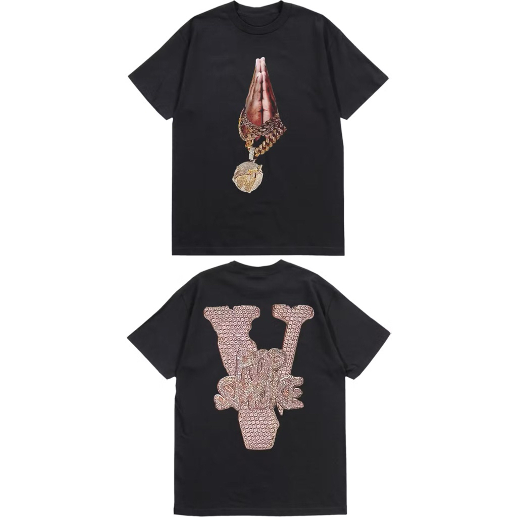 [พร้อมส่ง] เสื้อ Pop Smoke x Vlone Chain T-Shirt (Black) งานตัวแพง ป้ายครบ - Size XL