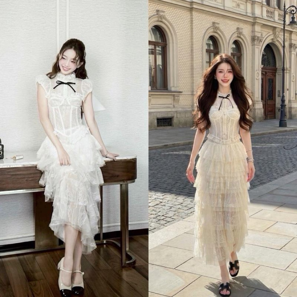 swan เซ็ต 2 ชิ้น ดีไซน์หรูละมุนแต่แฝงความเซ็กซี่แบบผู้ดี เสื้อผ้าลูกไม้ซีทรูทั้งตัว ลวดลายลูกไม้ถี่ละเอียด