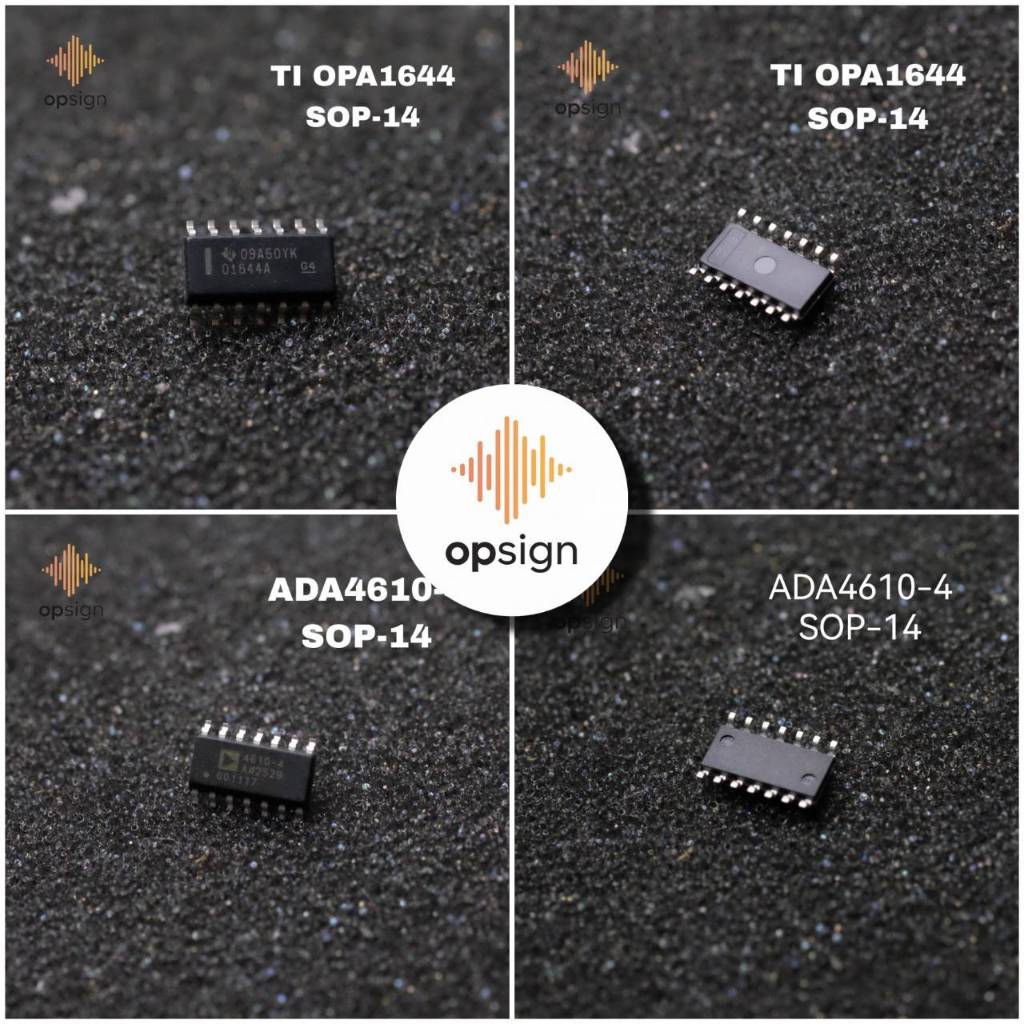 OPA4134UA, OPA1644, ADA4610-4 (Quad Opamp SOP14) ชิปแท้ 100% อัพเกรด Pre-amp / เครื่องเสียง DIY / SoundPlus & Precision