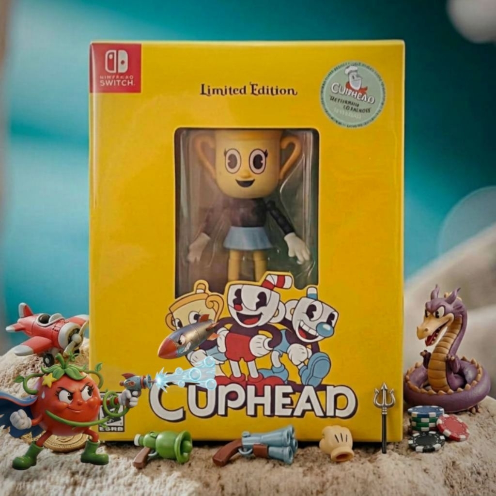 [มือ 1][NS][Z1] Cuphead Nintendo Switch Limited พร้อมฟิกเกอร์ Ms. Chalice เกมผจญภัยสุดมันส์ เล่นได้ 