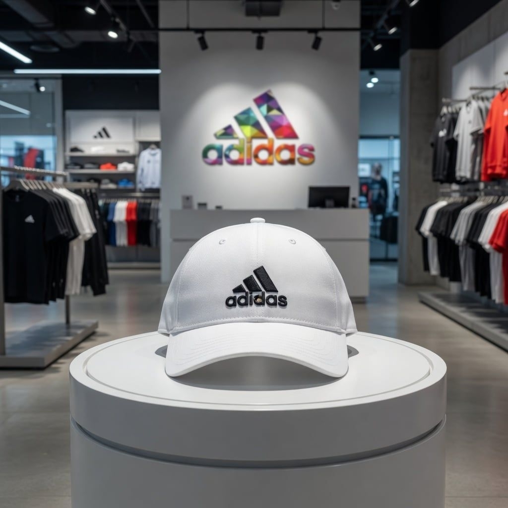 ของแท้... หมวกแก๊ปสีขาว คุณหนูมากๆ ปรับได้จากวัสดุรีไซเคิล Adidas