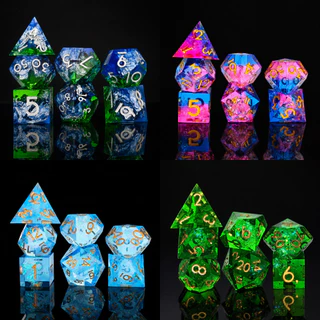 ลูกเต๋า Resin Sharp Edge Dice Set 7 ชิ้น | DnD D&D MTG RPG TRPG Board Game เกมกระดาน บอร์ดเกม การ์ดเกม ไพ่ทาโรต์ Magic