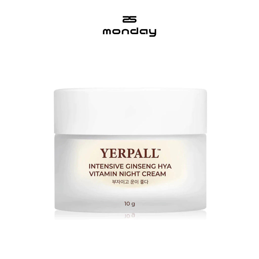 Yerpall Intensive Ginseng Hya Vitamin Night Cream 10g เยอร์พอล ครีมบำรุงผิวหน้าสูตรกลางคืน