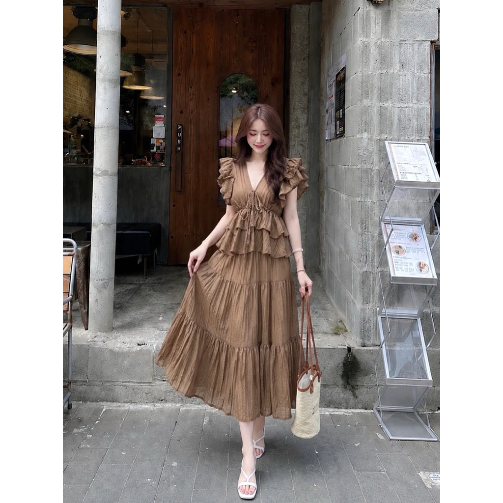 🐇Rosalie Dress ชุดเซ็ต 2 ชิ้น เสื้อแขนระบาย+กระโปรงยาว