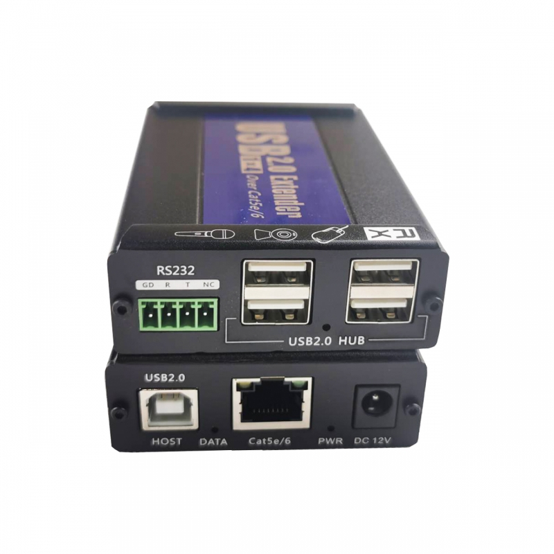 USB 2.0 EXTENDER 1x4 PORT POC OVERMAX 100M TX/RX + RS232