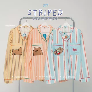 ชุดนอนลายทาง ผ้าฝ้ายแท้ 100% Sleep Brr 3 แบบ 3 สไตล์ I มีไซซ์ M L XL รองรับสาว Plus size Striped Collection