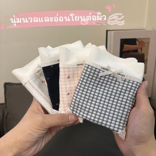 🎀M-2XL🎀กางเกงในผ้าฝ้ายผู้หญิง ยืดหยุ่นสูง นุ่มสบาย ขอบเอวไร้รอยป้องกันพับขอบ ช่องคลอดยาวป้องกันแบคทีเรีย