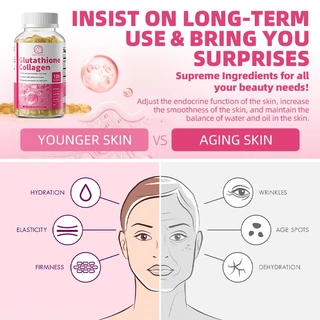 BBEEAUU gluta collagen กลูต้าไธโอนคอลลาเจน 120 PCS วิตามินผิว คอลลาเจน ผมและเล็บเงางาม ปวดข้อ จากการทำลายของอนุมูลอิสระ