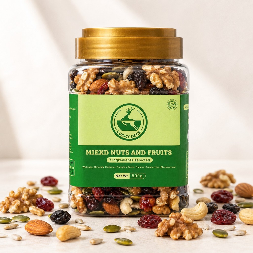 ถั่วรวมและผลไม้อบแห้ง 500g รวม 7 ชนิด วอลนัท อัลมอนด์ เม็ดมะม่วงหิมพานต์ ของว่างเพื่อสุขภาพ ขนมขบเคี้ยวพร้อมรับประทาน