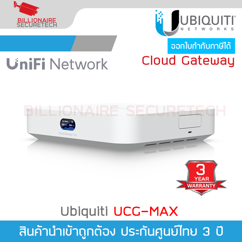 UBIQUITI UCG-MAX Compact 2.5G Cloud Gateway 1WAN 1/2.5 GbE + 2.5GbE 4-Port, 0.96″ LCM status display