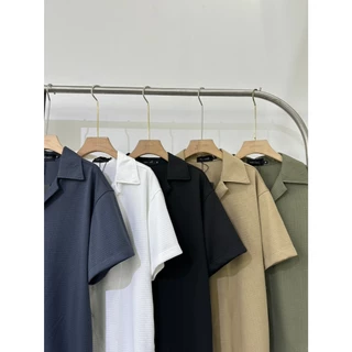 เสื้อเชิ้ตผู้ชายแขนสั้น สีพื้นมินิมอล รุ่น N137