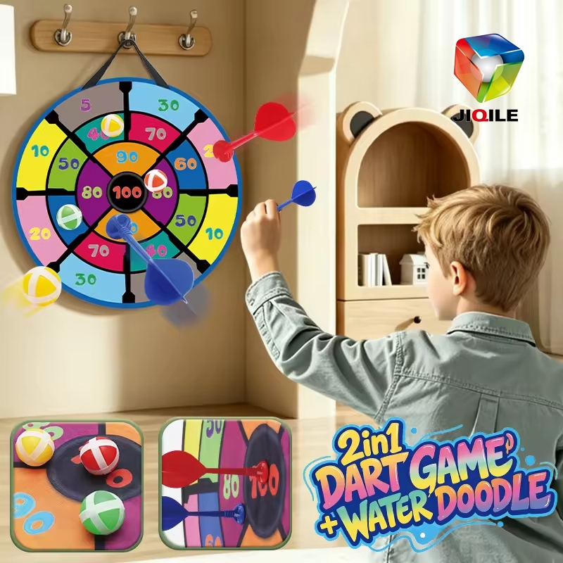 NET Dartboard กระดานปาเป้าด้วยลูกบอล เป้าปาเป้าสองหน้าเกมเด็ก ลูกบอลเหนียว