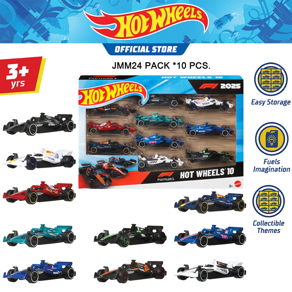 Hot Wheels Formula 1 10-Pack รถฮอตวีลส์ ฟอร์มูลาวัน แพ็ค 10 คัน JMM24 TH