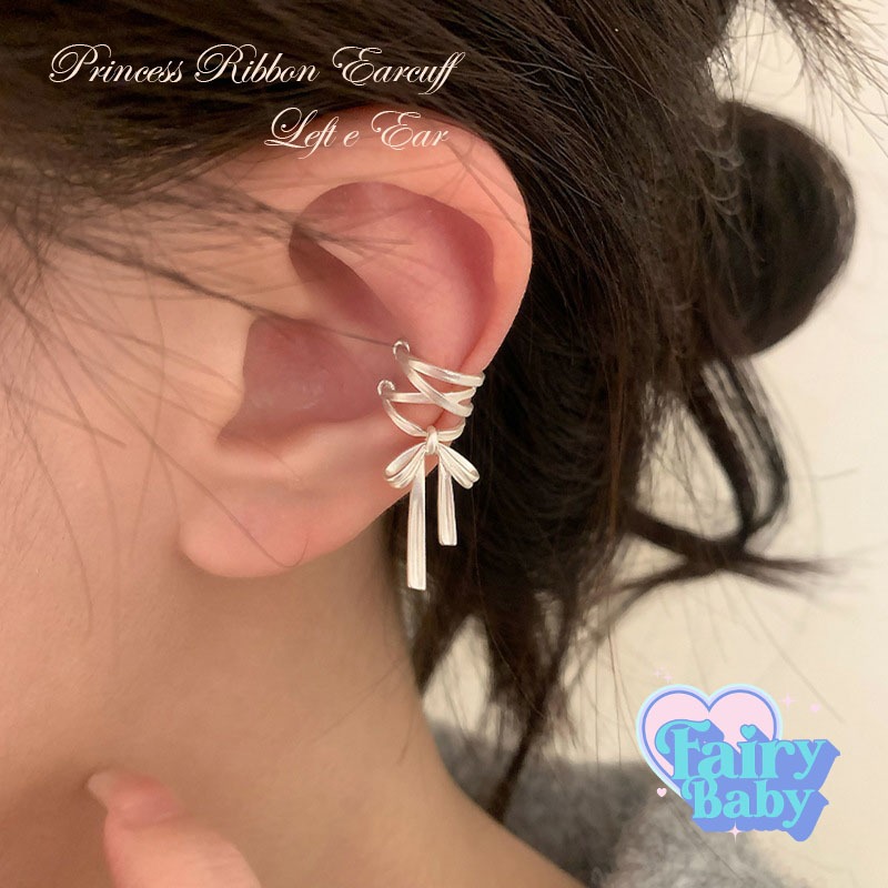 Fairybaby ต่างหู หนีบ Princess Ribbon Earcuff - Left (1 ชิ้น) *ซ้าย* ต่างหู โบว์ น่ารัก ข้างซ้าย (C1-001)