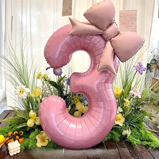 ส่งฟรีจุดกาว!ปั๊มลม!🎁40 นิ้ว 0-9 ลูกโป่งตัวเลข ฟอยล์(พร้อมโบว์🎀)ลูกโป่งฟอยล์ตัวเลข ลูกโป่งวันเกิด ลูกโป่งวันเกิด