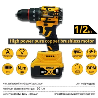 【รับประกัน 5 ปี】128v 120N.M+30pcs สว่านไร้สาย ไร้สายและไร้แปรงถ่าน4ระบบ​​ สว่านกระแทก สว่านไร้สาย สว่าน ไร้สาย สว่านแบต