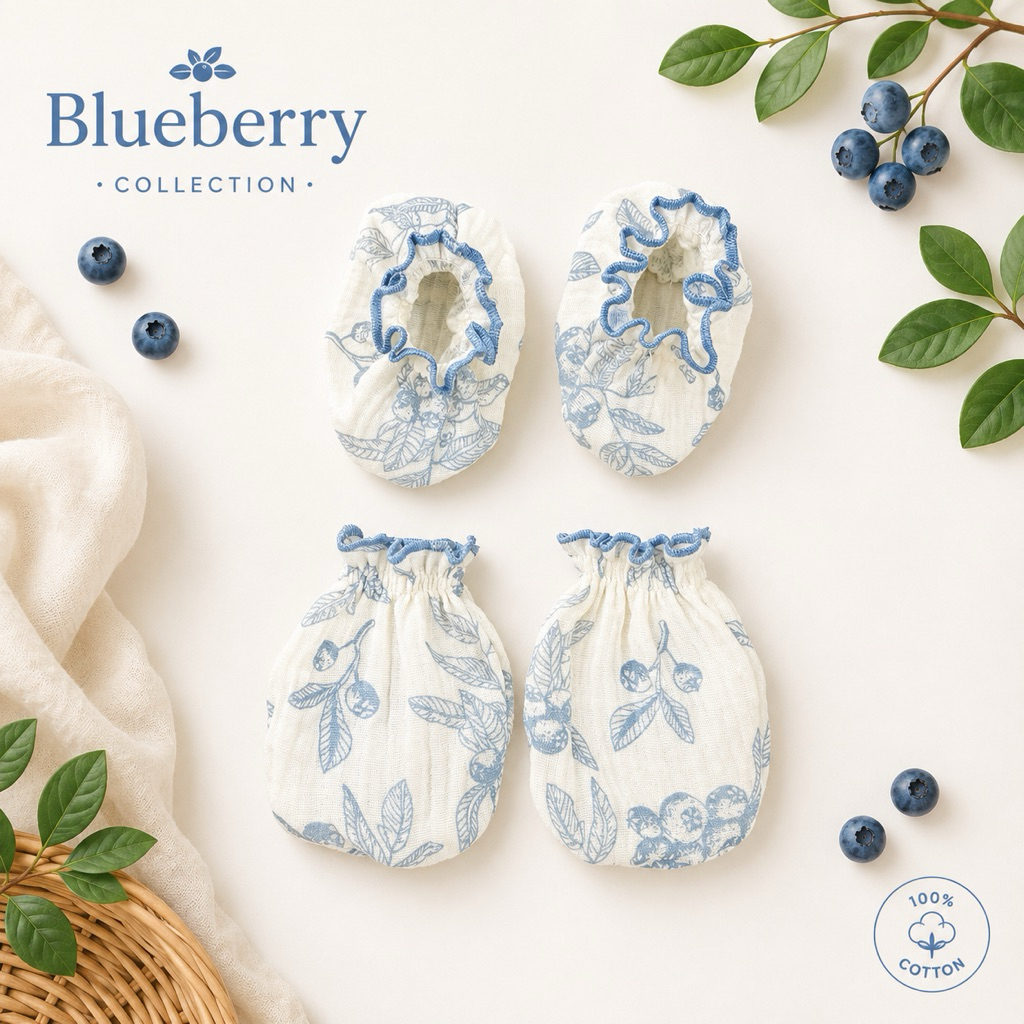 PUMPKIN ถุงมือถุงเท้าเด็กอ่อน ถุงมือเด็กอ่อน Collections Blueberry
