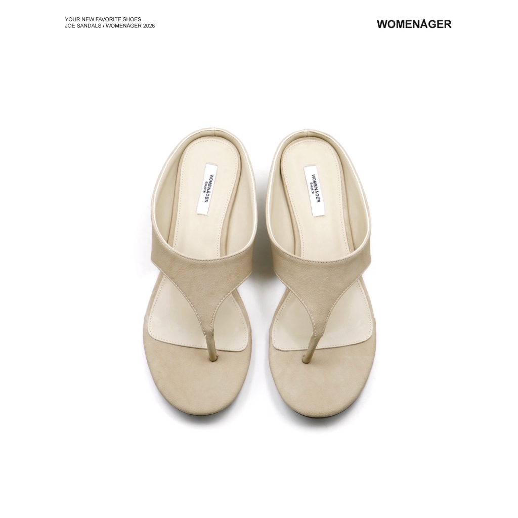 WOMENAGER - Joe sandals สี Beige รองเท้าแตะหูคีบ สวมใส่ง่าย