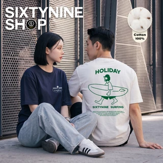 เสื้อยืดผ้าคอตตอน M-4XL พิมพ์ลาย " ฮอลิเดย์ " พร้อมส่ง