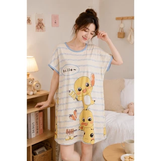[ รวมรุ่น ] ชุดนอน ลายการ์ตูนน่ารัก ฟรีไซส์ เนื้อผ้าบางเบาใส่สบายไม่ร้อน ผ้านุ่ม สัมผัสดี