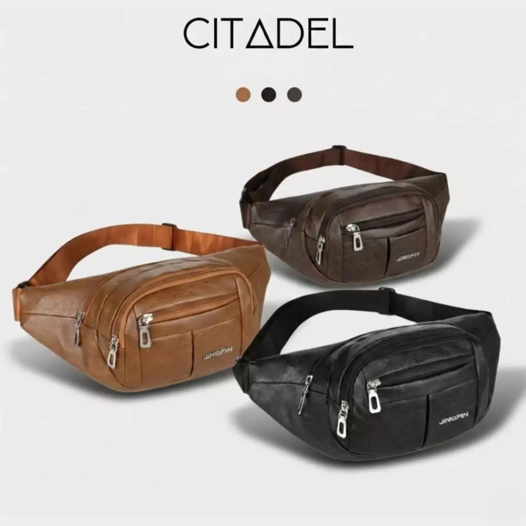 CITADEL กระเป๋าคาดอก คาดเอว หนัง PU กันน้ำ กระเป๋าแฟชั่น Unisex ใส่วิ่ง ใส่เที่ยว ความจุเยอะ B-9