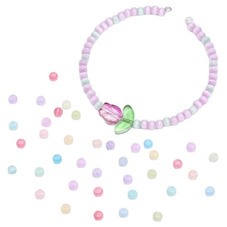 4มิล /150 ชิ้น ลูกปัดกลมแก้วตาแมวคุณภาพดีหลายสี งานประดิษฐ์ DIY จากลูกปัดแก้วตาแมวเงางาม