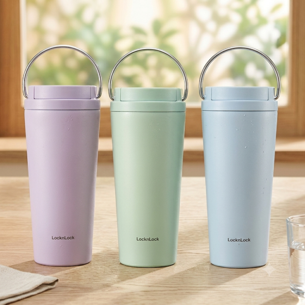 LocknLock  กระติกน้ำร้อน รุ่น LHC3345  มีหูจับ ขนาด 550 มล.