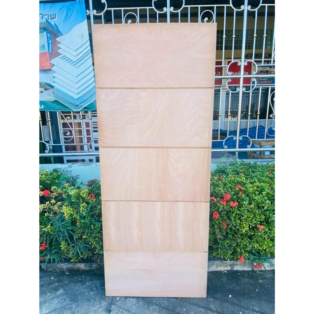 ประตูไม้อัดไส้ไม้ ลายโมเดิร์น สำหรับภายนอก ขนาด 80 x 200 ซม.