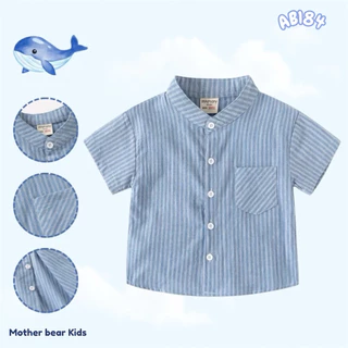 AB184 เสื้อเชิ้ตเด็กคอจีน เสื้อผ้าเด็ก แฟชั่นเด็กผู้ชาย สินค้าพร้อมส่ง