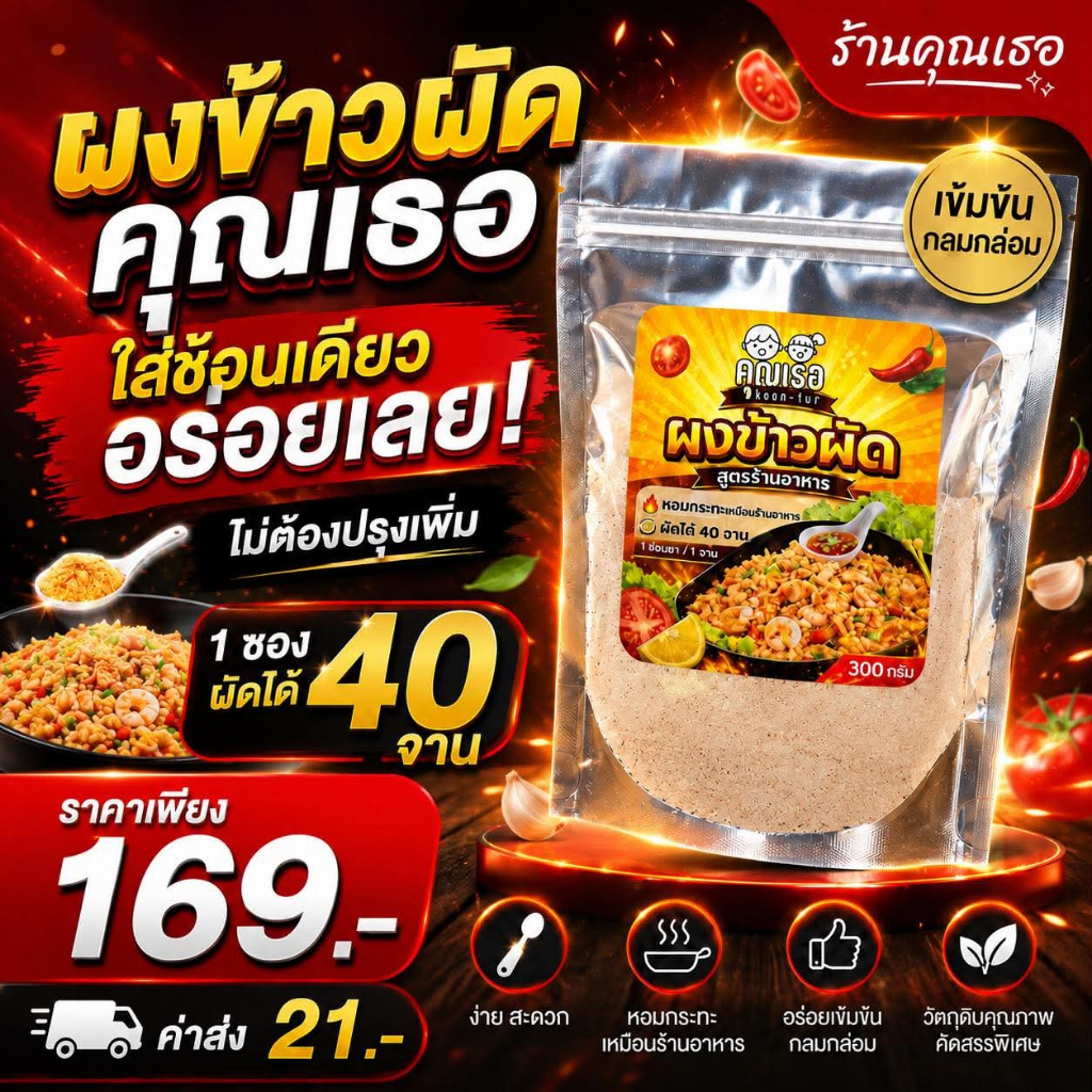 ผงข้าวผัดคุณเธอ ขนาด300กรัม