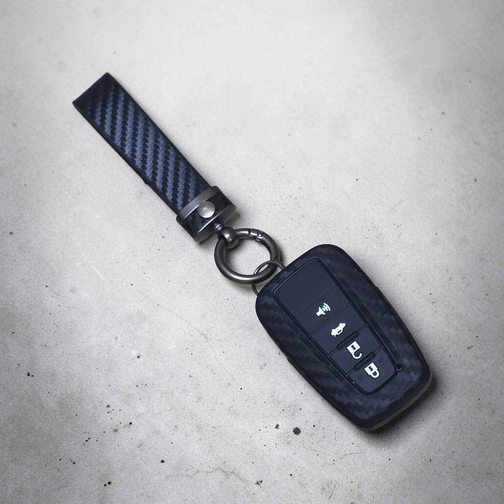 เคสรีโมท Toyota Cross GR Sport, CHR GR  ซิลิโคนลายเคฟล่าหุ้มรีโมทรถ สามารถถอดกุญแจรีโมทได้ (Kevlar Silicone Protective )