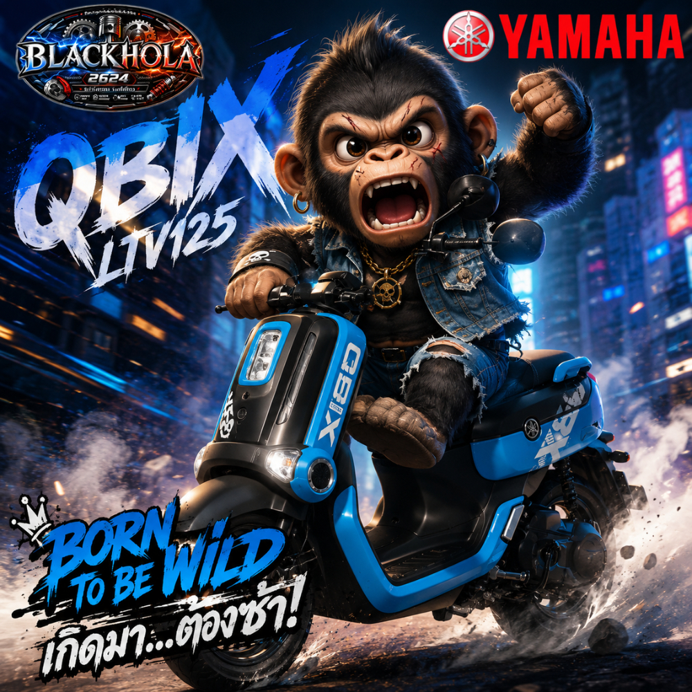 ชุดสี คิวบิก แฟริ่ง ชิ้นส่วน  YAMAHA QBIX QBIX125 สีดำ-ฟ้า ปี2020 ของแท้ศูนย์ YAMAHA