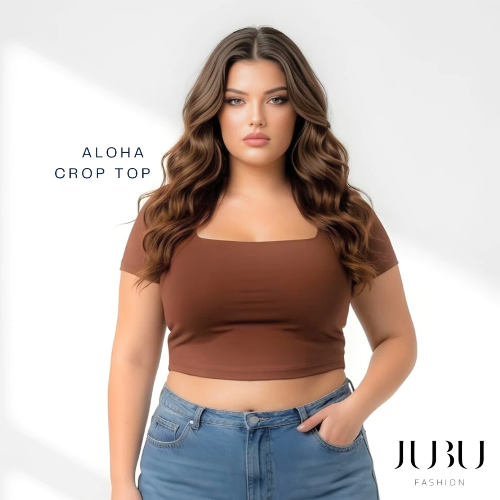 ๋JUBUFASHION เสื้อครอป เสื้อสาวอวบ ผ้าเรย่อนเนื้อนิ่ม ซับใน 2 ชั้น หน้าอก 35-50 นิ้ว ส่งด่วน#487
