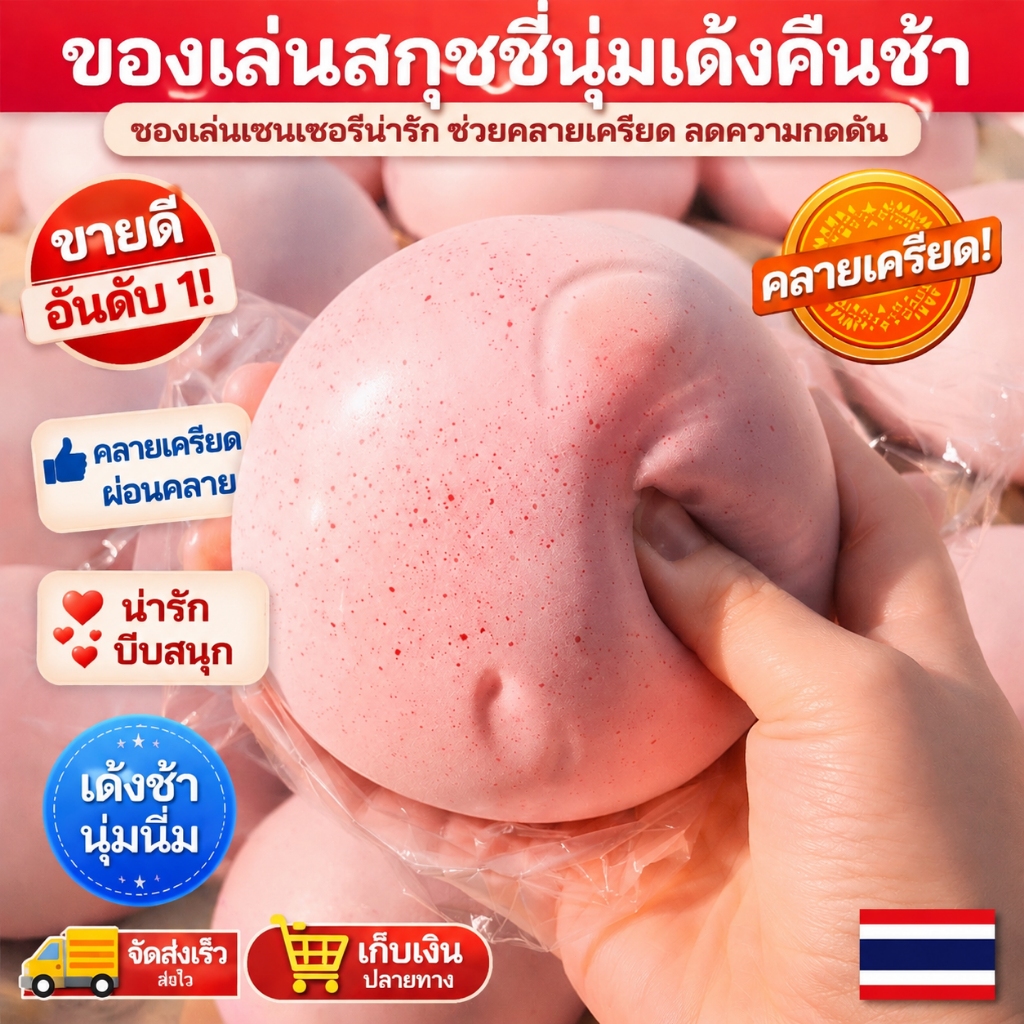 ของเล่นนุ่มแบบคืนรูปช้า ของเล่นน่ารักสำหรับประสาทสัมผัส ช่วยคลายความเครียดและลดแรงกดดัน (ฟิดจ์ทอย)