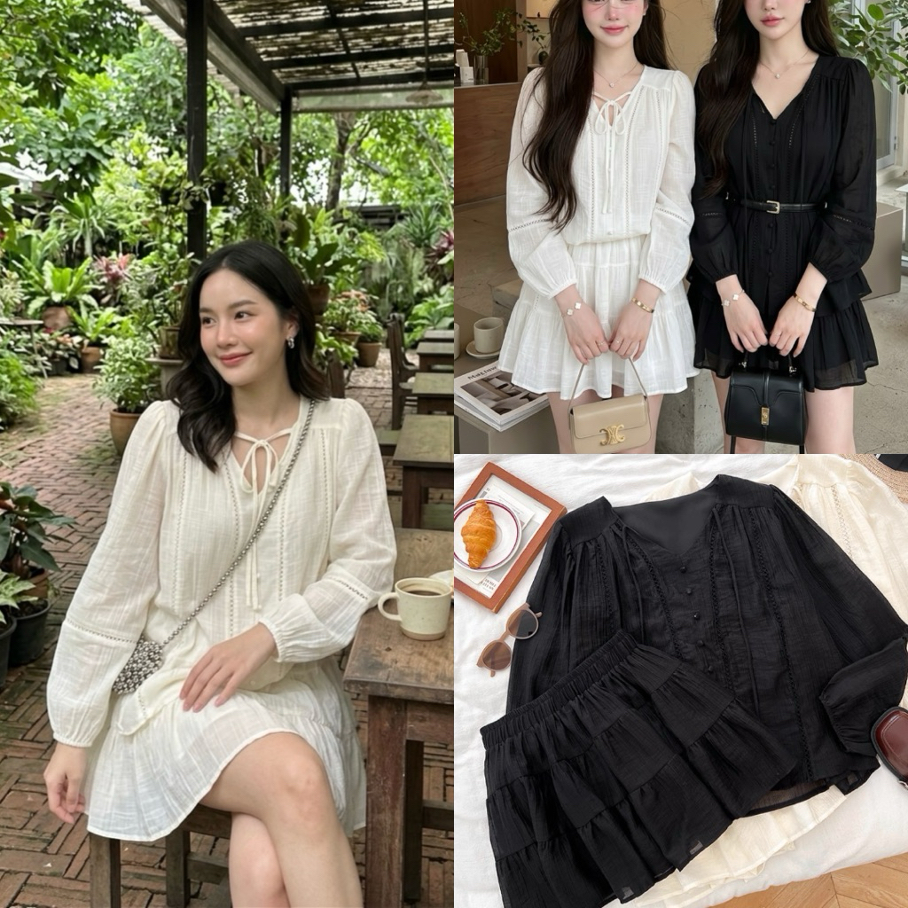 เซตเสื้อ+กระโปรงมีซับใน