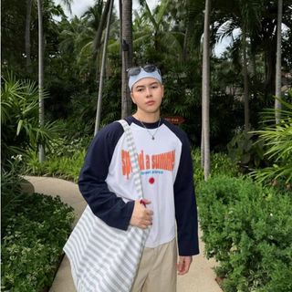 เสื้อยืดBoxy ทรงครอป คอฟิต (Summer landing)