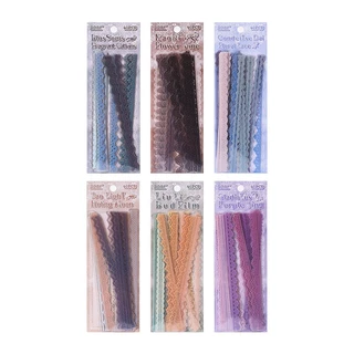 พร้อมส่ง| DIY สติ๊กเกอร์ 30-40 ชิ้น ลายแถบลูกไม้ ดอกไม้ ชายลูกไม้ วินเทจ Vintage Flower Bud Dream Veil Lace PET Sticker