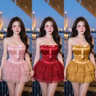 ชุดพีอาร์ผ้าซาตินเสริมฟองน้ำทรงสวย