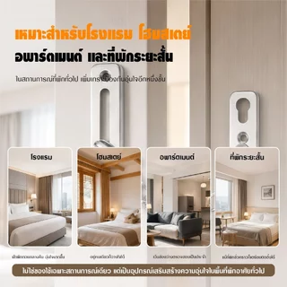 โซ่กันขโมยประตูสแตนเลส สีเงิน ดำ ป้องกันคนแปลกหน้า แถมสกรูติดตั้ง ใช้บ้านโรงแรม โซ่คล้องประตู กลอนประตู กลอนเหล็ก