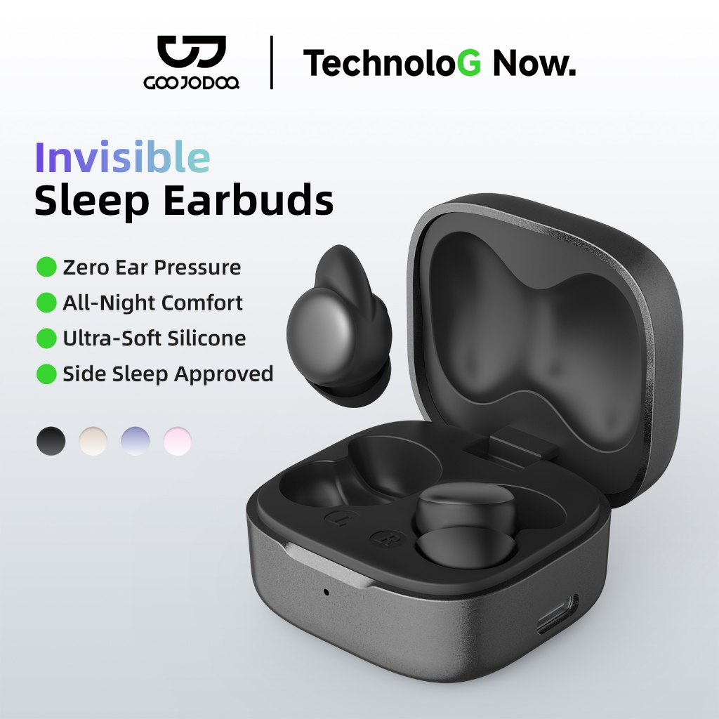 GOOJODOQ J243 หูฟังไร้สาย หูฟัง Bluetooth 5.3 หูฟังสำหรับการนอน การลดเสียงรบกวน หูฟังบลูทูธ