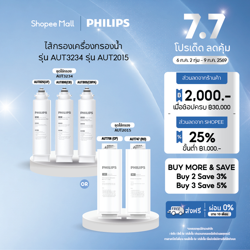 Philips Water AUT825+AUT805+AUT806+AUT747+AUT706 เซตรวมไส้กรอง