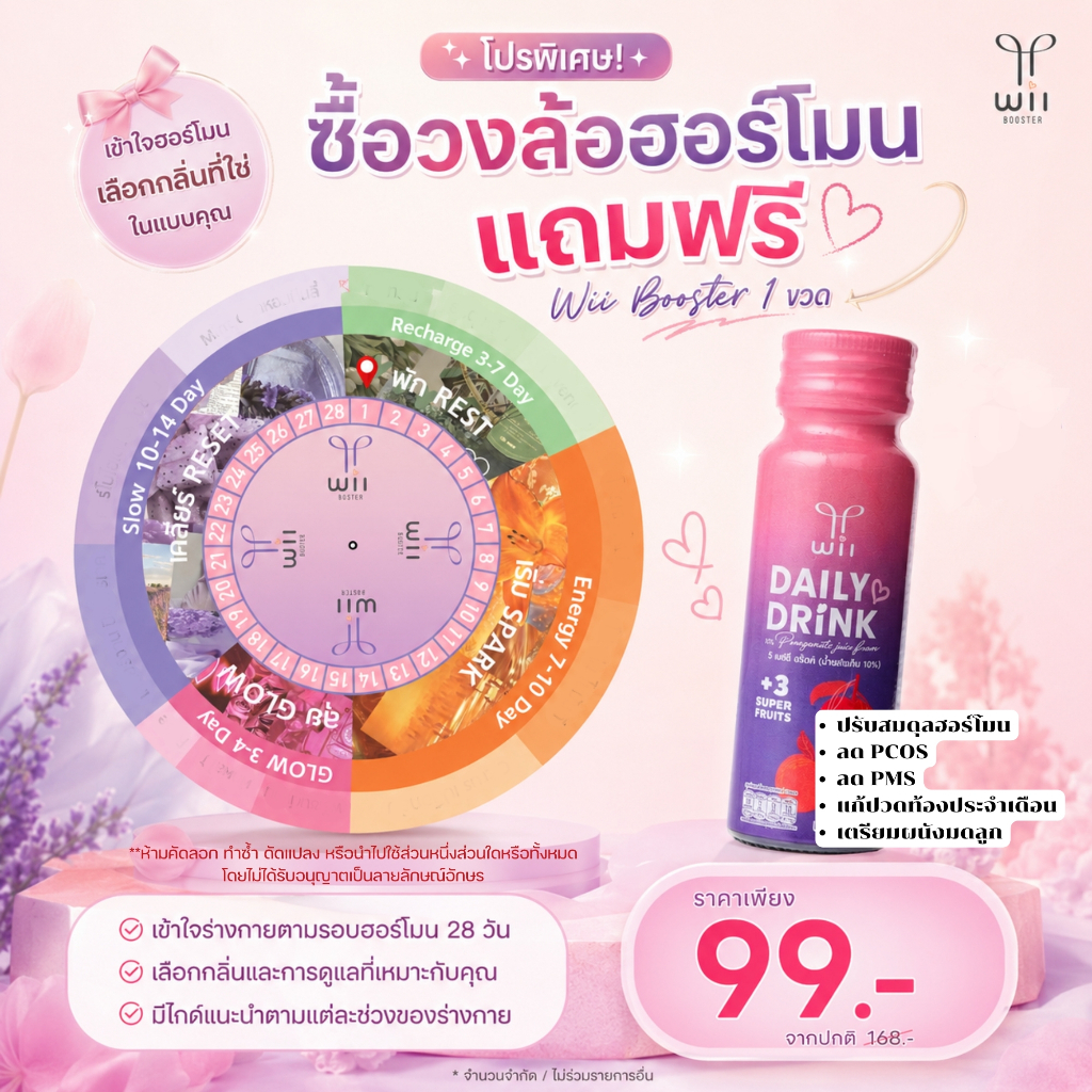 วงล้อฮอร์โมน แฮปปี้ฮอร์โมน 1 ชิ้น รับฟรี Wii Booster 1 ขวด