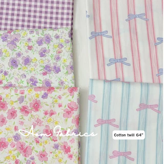 Aom Fabrics 🌷ผ้าคอตตอน 100% twill 64 นิ้ว No.1615-1619 เนื้อเนียนนุ่ม ผ้าเมตร ผ้านำเข้า พร้อมส่ง