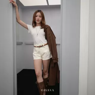 GAVANA Cloud Denim Shorts กางเกงยีนส์ขาสั้นทรงเอวสูง (High-Waisted Denim Shorts) ✨ #P26015